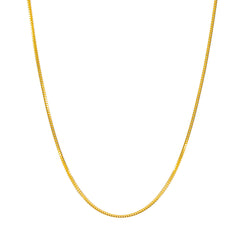 22K Yellow Gold Long Chain W/ Wheat Link Chain, 22 Inches