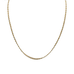 22K Multi Tone Gold Chain W/ Double Clustered Beaded Chain