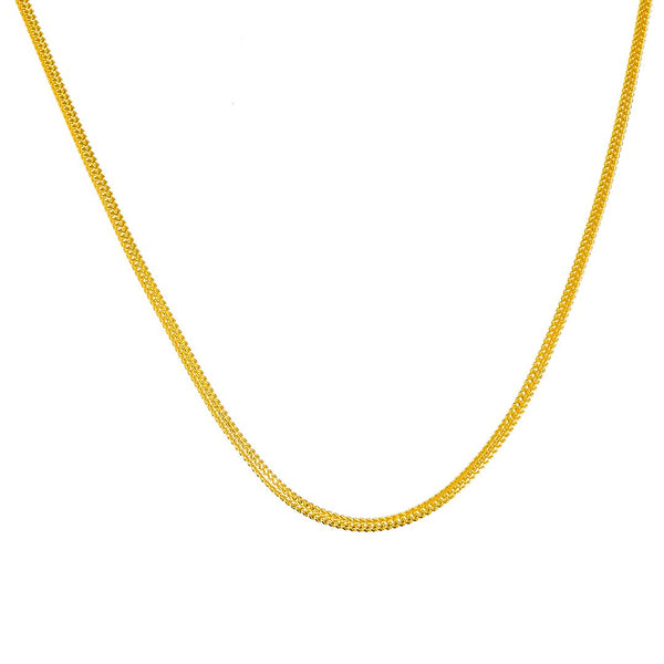 22K Yellow Gold Foxtail Link Chain, 22.4 gm | Complete any outfit with this stunning 22K gold chain from Virani Jewelers!Features:

Intricately...