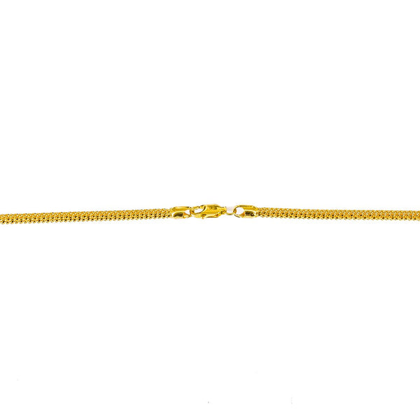 22K Yellow Gold Foxtail Link Chain, 24.4 gm | Invest in the Indian gold jewelry you deserve with this men’s 22K gold chain from Virani Jewelers...