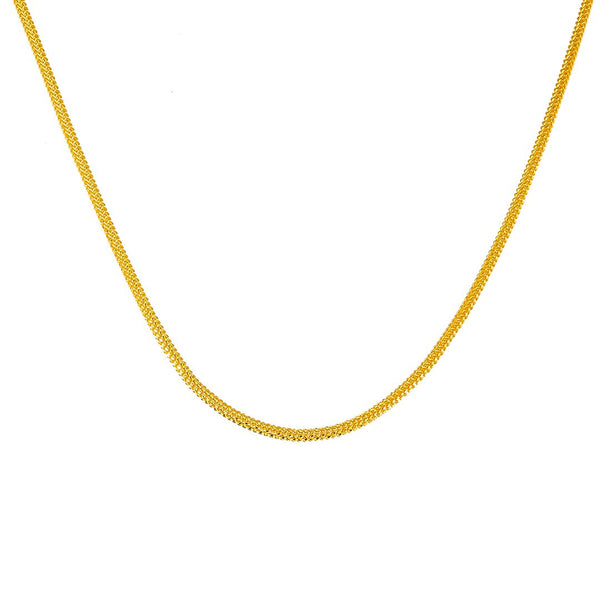 22K Yellow Gold Foxtail Link Chain, 24.4 gm | Invest in the Indian gold jewelry you deserve with this men’s 22K gold chain from Virani Jewelers...