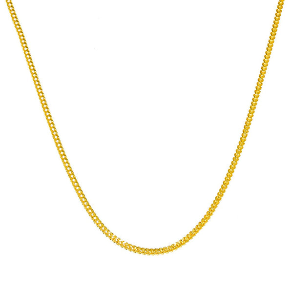 22K Yellow Gold Wheat Link Chain, 29.2 gm | Up your style and confidence with this 22K yellow gold wheat link chain from Virani Jewelers!Feat...