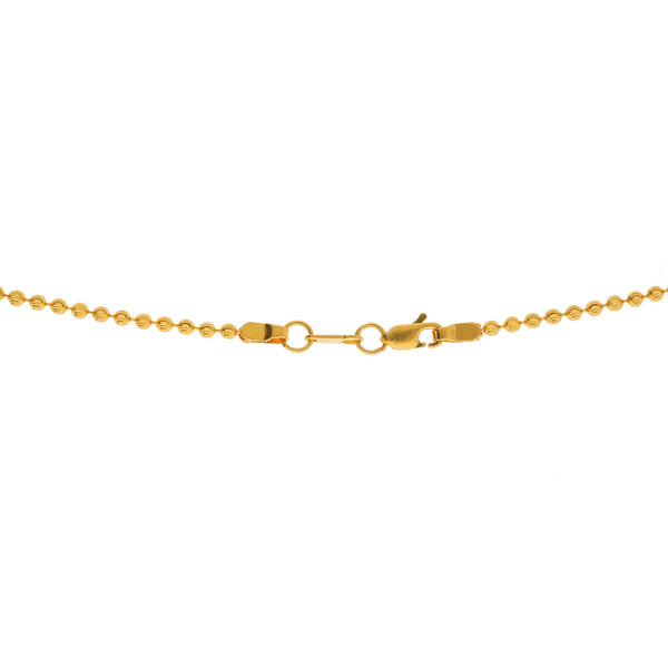 An image of the lobster claw clasp on the 22K gold chain from Virani Jewelers. | Let your sense of style shine when you pair any outfit with this simple, yet elegant, 22K gold ch...