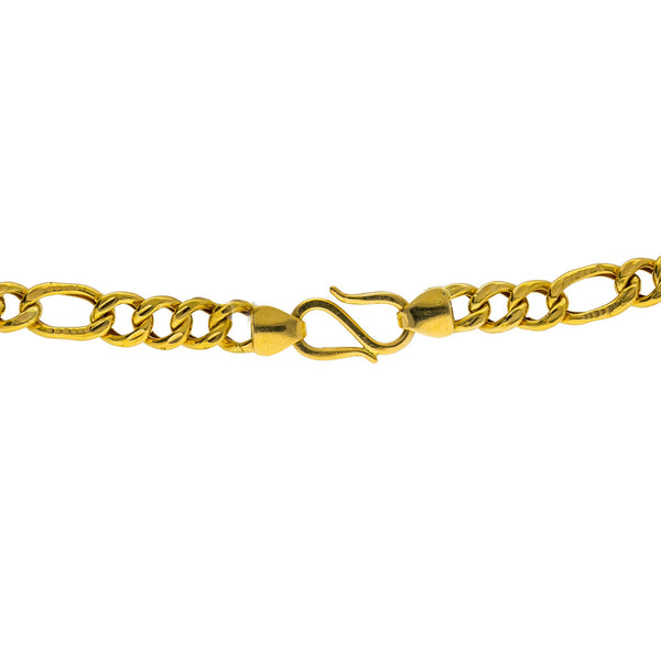 An image of the S-hook featured on the gold chain for men from Virani Jewelers. | Enhance your masculine-chic look with a 22K gold chain from Virani Jewelers!

Made with a Figaro ...