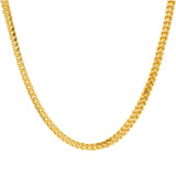 An image of the 22K gold chain with rounded Cuban links from Virani Jewelers. | Elevate your attire with a gorgeous 22K gold chain from Virani Jewelers.

Made with lobster claw ...