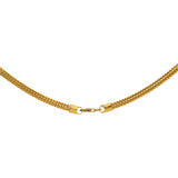 An image of the clasp of the Virani 22K gold chain with rounded wheat links. | Enhance your best look when you pair it with a 22K gold chain from Virani Jewelers!

Featuring an...