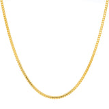 An image of the rounded wheat link 22K gold chain from Virani Jewelers. | Express your amazing sense of style when you complement your attire with a 22K gold chain from Vi...