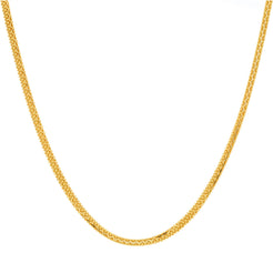 A close-up image of the rounded ball link 22K gold chain from Virani Jewelers.