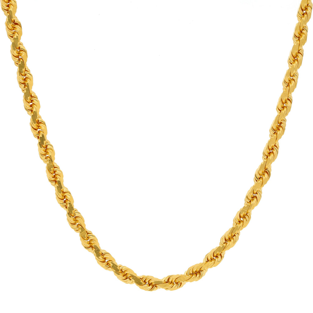 An image of the Twisted Rope 22K gold chain from Virani Jewelers. | Enjoy the minimalistic style of this gorgeous 22K gold chain from Virani Jewelers!

Made with Vir...