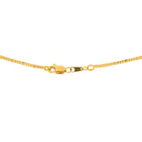 An image of the lobster claw clasp on the 22K gold necklace from Virani Jewelers. | Show off your minimalistic style with this gorgeous 22K gold necklace from Virani Jewelers!

Desi...