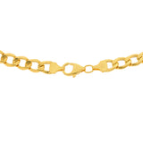 An image of the clasp on the 22K gold Cuban link chain from Virani Jewelers. | Find the perfect 22K gold chain for every occasion when you visit Virani Jewelers!

Features a lo...