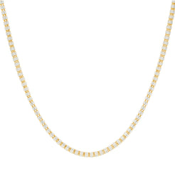 An image of the multi-tone 22K white and yellow gold beaded rope chain from Virani Jewelers.