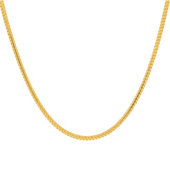 An image of the 22K gold foxtail link chain from Virani Jewelers.