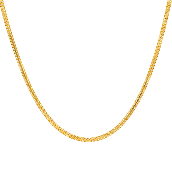 An image of the 22K gold foxtail link chain from Virani Jewelers. | Fall in love with this gorgeous Foxtail Link Chain from Virani Jewelers!

Perfect for both men an...