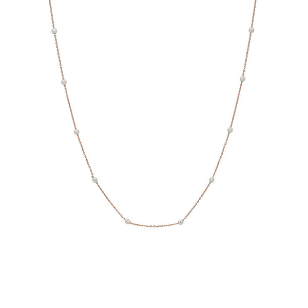 An image of a 22K rose gold chain with white gold ball accents from Virani Jewelers. | Add simple luxury to your wardrobe with this gorgeous 22K gold chain from Virani Jewelers!

Desig...