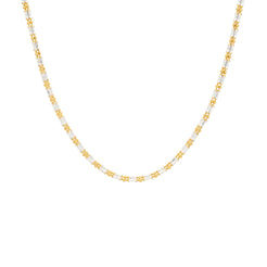 22K Multi Tone Gold Chain, 20 inches