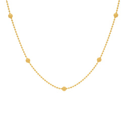 22K Yellow Gold Glittering Chain, Length 16inches