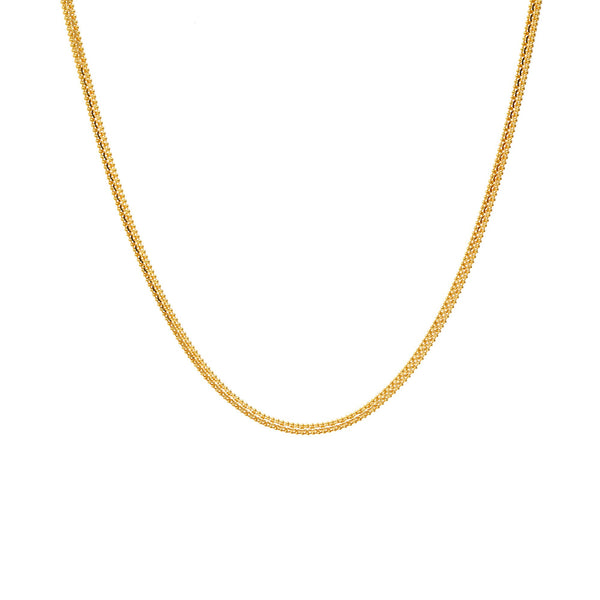 22K Yellow Gold Classic Bead Chain | 
The 22K Multi-Tone Gold Classic Bead Chain from Virani is the perfect gold chain or both everyda...