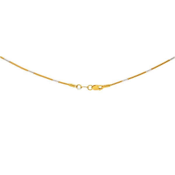 22K Multi-Tone Gold Minimalist Chain | 
Bring an air of casual elegance to your outfits with the 22K Multi-Tone Gold Minimalist Chain fr...