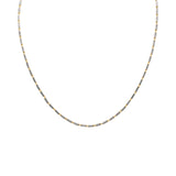 22K Multi Tone Gold Chain W/ Long Textured Beads | Add an elegant and sophisticated element to any outfit with this incredible multi-tone gold chain...