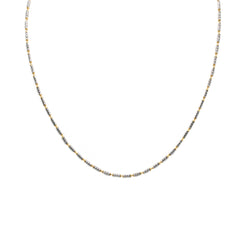 22K Multi Tone Gold Chain W/ Long Textured Beads