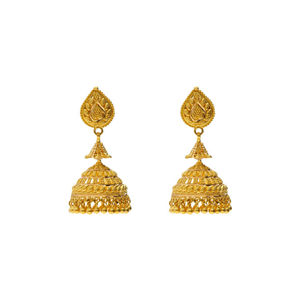 22K Yellow Gold Radiant Jhumki Earrings | 


Show off your cultural pride with a classic pair of indian gold Jhumki earrings! The 22K Yello...