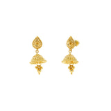 22K Yellow Gold Jhumki Drop Earrings W/ Detailed Dome & Cluster Gold Balls | 



Sometimes your already chic look simply needs a hint of gold like this radiant 22K yellow gol...