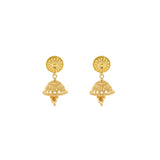 22K Yellow Gold Jhumki Drop Earrings W/ Gold Ball Trim & Stud Flower Decal | 



Don't shy away from the radiance of 22K gold minimal jewelry designs like the details of this...