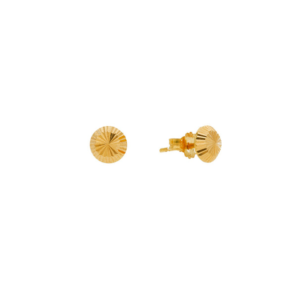 22K Yellow Gold Flat Ribbed Studs | 



Add bold designs in a subtle way with this gorgeous pair of 22K yellow gold studs. The unique...