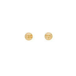 22K Yellow Gold Pointed Ribbed Studs