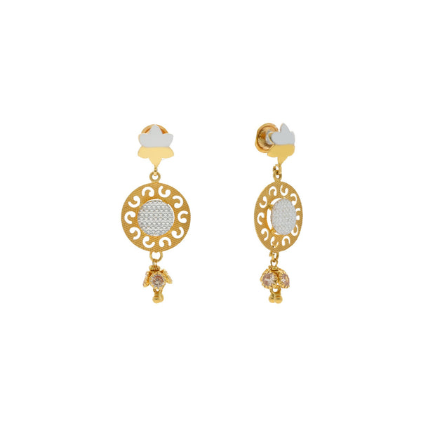 22K Yellow Gold Drop Earrings Finely Detailed W/ Cubic Zirconia, 5.4 grams | 


Look elegant by adorning these dainty drop earrings in fine yellow gold. Perfect for a day or ...