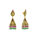 22K Yellow Gold Laxmi Earrings W/ Emerald & Ruby | 


Mix of modern and traditional designs make this pair of gold earrings unique and charming appe...