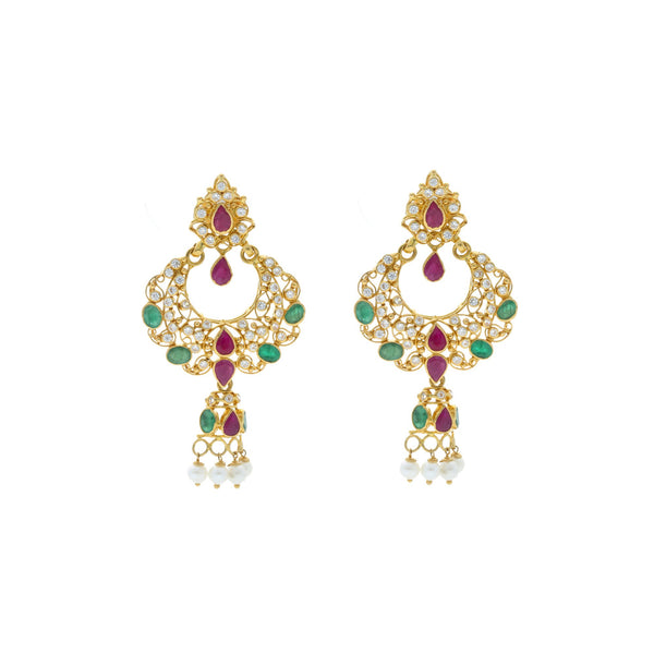 22K Yellow Gold Hoop Earrings W/Rubies,Emeralds,CZ and pearls with Dreamcatcher Design | 


Keep your occasional events a little more beautiful with this pair of dazzling earrings. These...