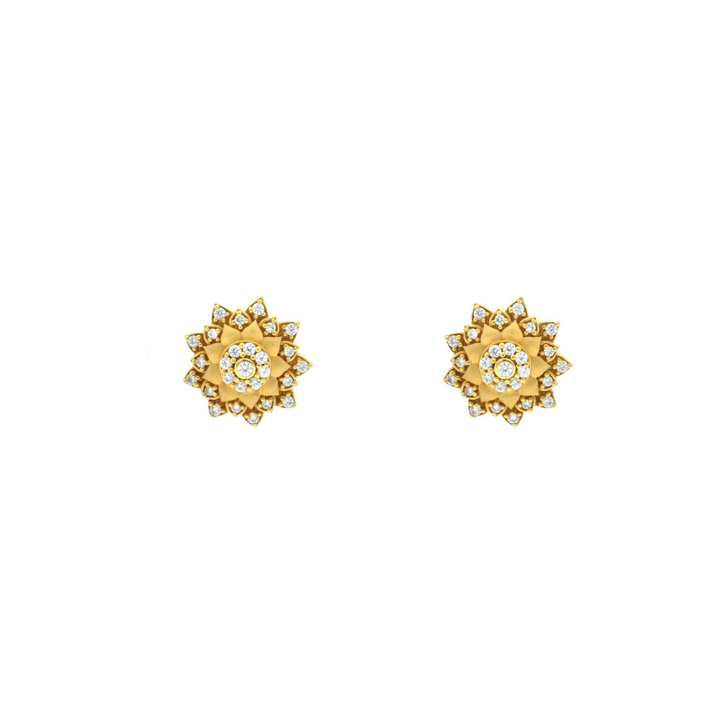 22K Yellow Gold exquisite stud Earrings W/ Cubic Zirconia, 7.8 grams | 


This quiet and solitary design make this classic pair of 22K yellow gold earrings looks more a...