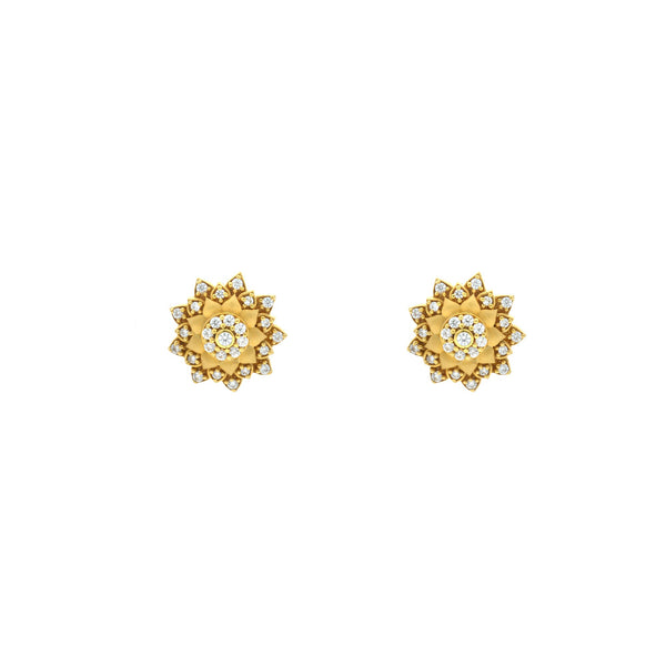 22K Yellow Gold exquisite stud Earrings W/ Cubic Zirconia, 7.8 grams | 


This quiet and solitary design make this classic pair of 22K yellow gold earrings looks more a...