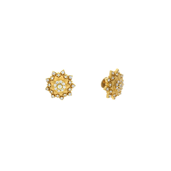 22K Yellow Gold exquisite stud Earrings W/ Cubic Zirconia, 7.8 grams | 


This quiet and solitary design make this classic pair of 22K yellow gold earrings looks more a...