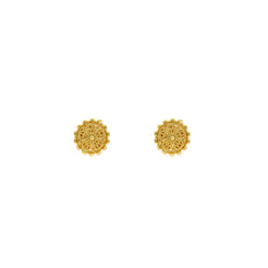 22K Yellow Gold Clustered & Dappered Stud Earrings, 5.2 grams
