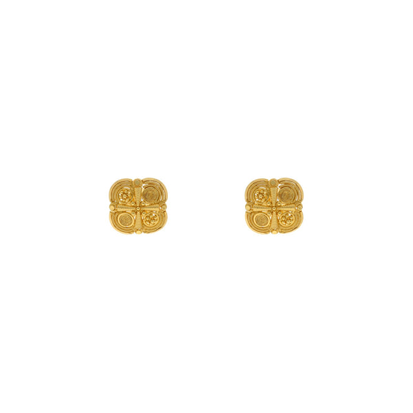 22K Yellow Gold Exotic Square Shaped Stud Earrings, 3.7 grams | 


These sleek and trendy gold earrings are interestingly styled in an unique way and complement ...