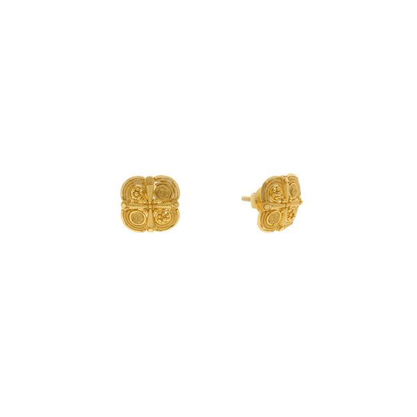 22K Yellow Gold Exotic Square Shaped Stud Earrings, 3.7 grams | 


These sleek and trendy gold earrings are interestingly styled in an unique way and complement ...