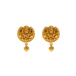 22K Yellow Gold Temple Stud Earrings