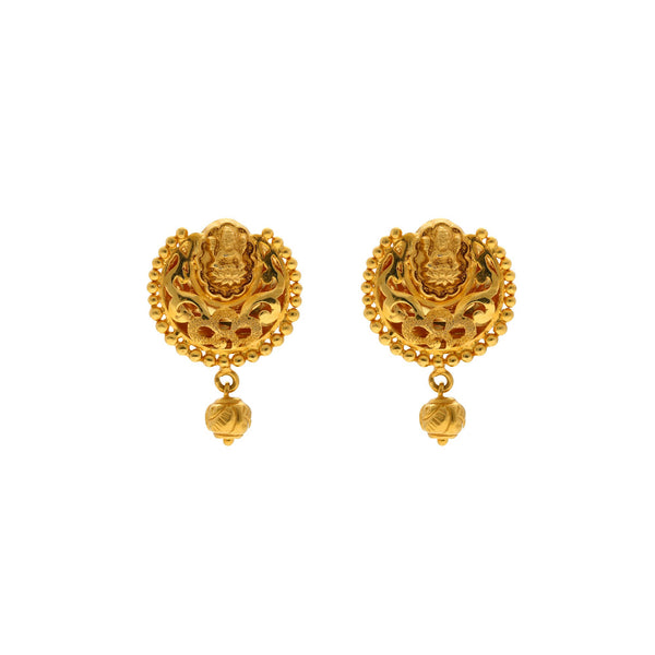 22K Yellow Gold Temple Stud Earrings | 


Add a touch of class and culture to your look with a dainty pair of 22K Yellow Gold Temple Stu...
