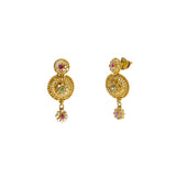 22K Yellow Gold Drop Earrings W/ Rubies, Emeralds, CZ & Dome Shield Accents | 


Select the finest 22K gold jewelry to create statement looks for all occasions like this magni...