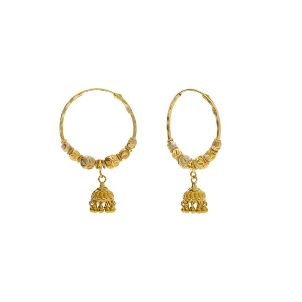 22K Multi Tone Gold Hoop Earrings W/ Cubed Gold Beads & Jhumki Drops | 


Explore the creative designs that are composed of blended elements such as this uniquely ornat...