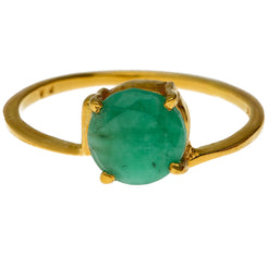 22K Yellow Gold & Emerald Ring (Size 6.1)