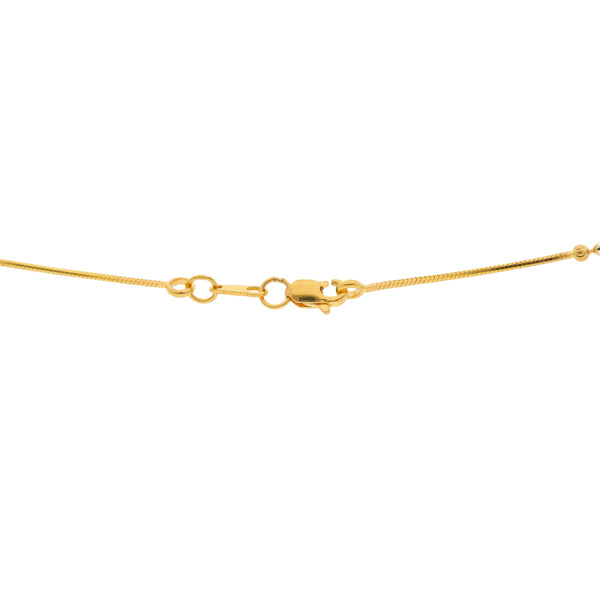 22K Multi Tone Gold Thin Necklace W/ Moon Cut Gold Beads, 18 inches | Treat yourself or give the perfect gift with this 22K gold chain from Virani Jewelers!Designed wi...