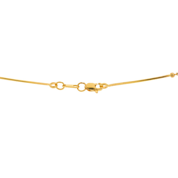 22K Multi Tone Gold Thin Necklace W/ Moon Cut Gold Beads, 16 inches | Treat yourself or give the perfect gift with this 22K gold chain from Virani Jewelers!Designed wi...
