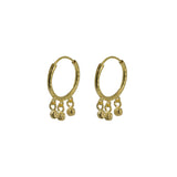 22K Yellow Gold Hoop Earrings for Kids W/ Hanging Gold Ball Details |  22K Yellow Gold Hoop Earrings for Kids W/ Hanging Gold Ball Details. Add a bit of golden radianc...