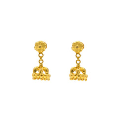 22K Gold Jhumki Drop Earrings