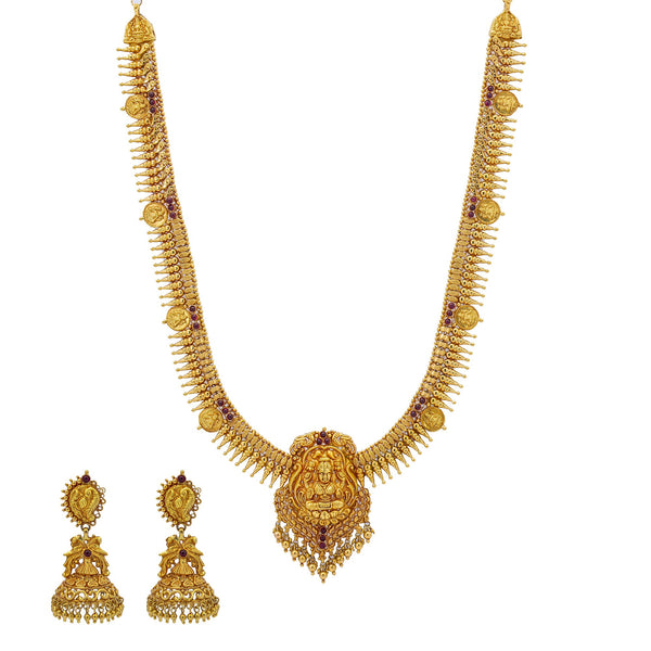 22K Gold Suvarna Laxmi Jewelry Set | 


The 22K Gold Suvarna Jewelry Set is a one of a kind Virani Jewelers bridal jewelry set. This s...