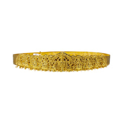22K Yellow Gold Laxmi Vaddanam Waist Belt W/ Adjustable Belt & Pearls